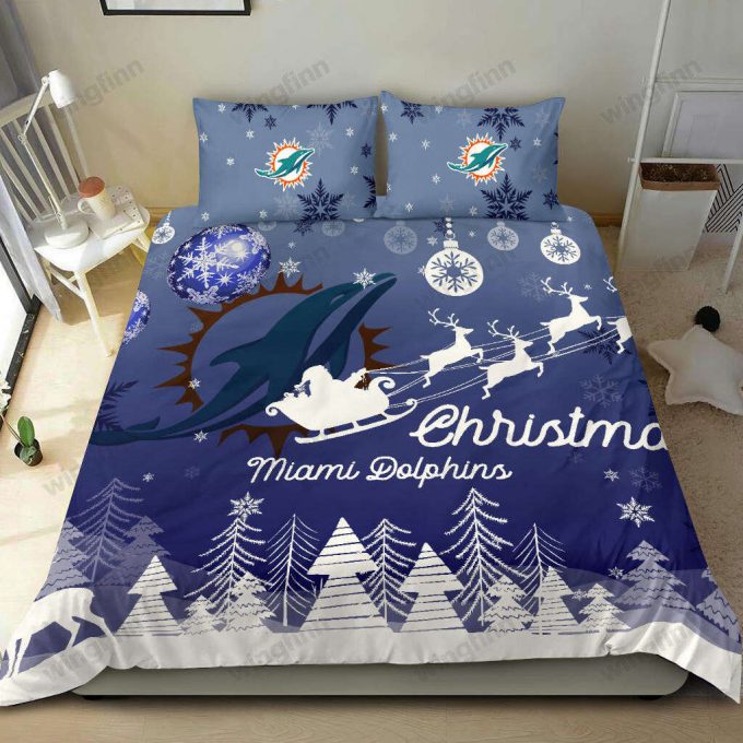 Fanastic Miami Dolphins 3Pcs Bedding Set Gift For Fans: Duvet Cover &Amp;Amp; Pillow Cases 1472 1