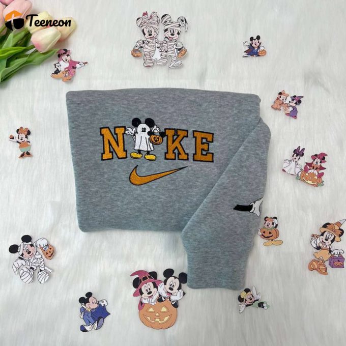 Mickey Mouse Couple Halloween Nike Embroidered Sweatshirts 1