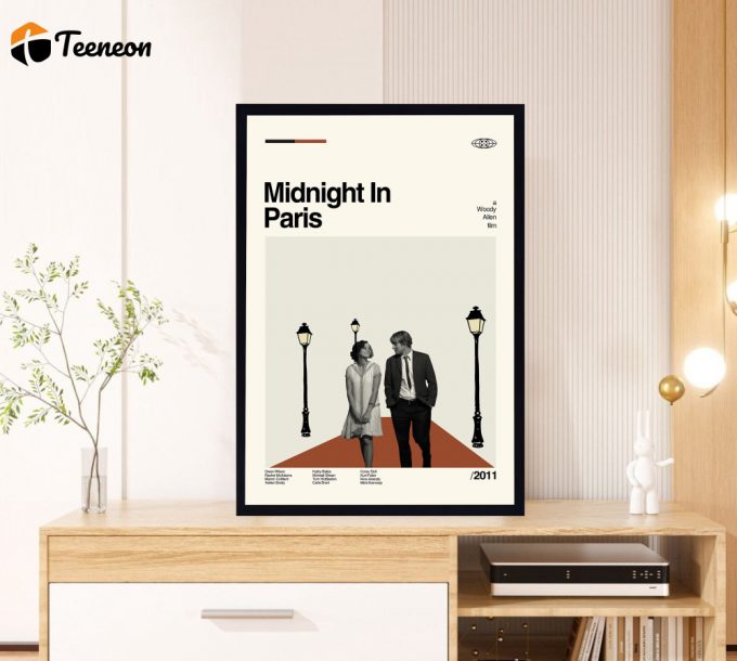 Midnight In Paris Poster For Home Decor Gift - Woody Allen Film - Classic Movie Poster For Home Decor Gift - Retro Poster For Home Decor Gifts - Minimal Movie Art - Modern Vintage - Favorite Movie 1