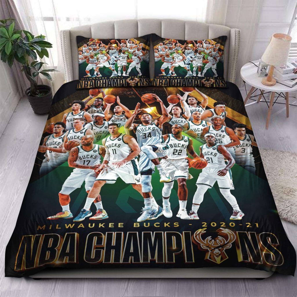 Get Your Milwaukee Bucks 2021 Champions Bedding Set Gift For Fans - Perfect Gift For Fans! 2