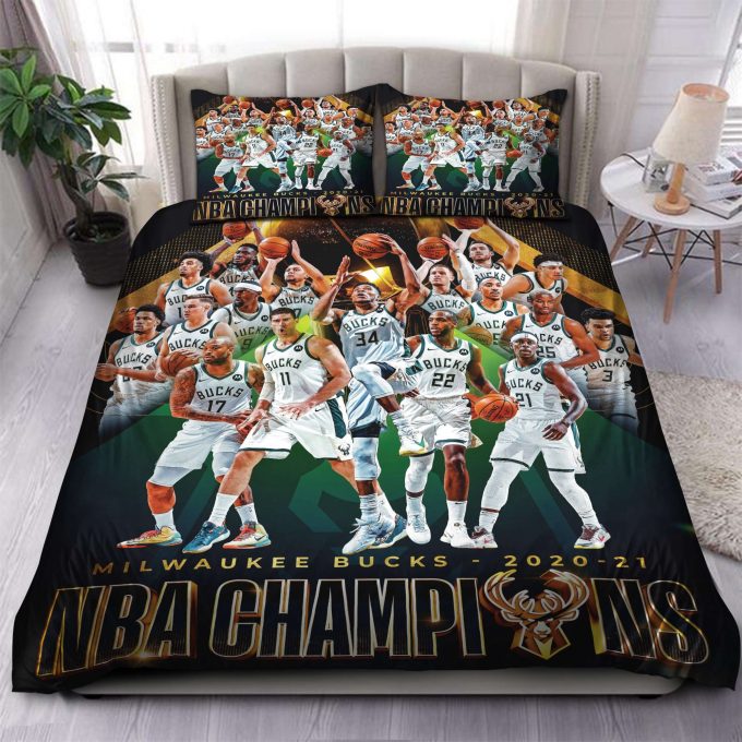 Get Your Milwaukee Bucks 2021 Champions Bedding Set Gift For Fans - Perfect Gift For Fans! 1