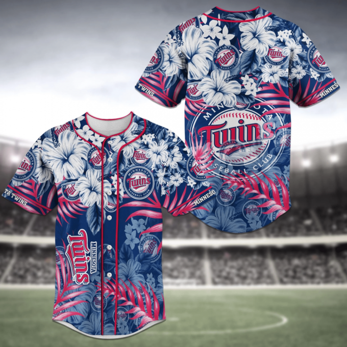 Minnesota Twins Mlb Baseball Jersey Shirt With Flower Design 2