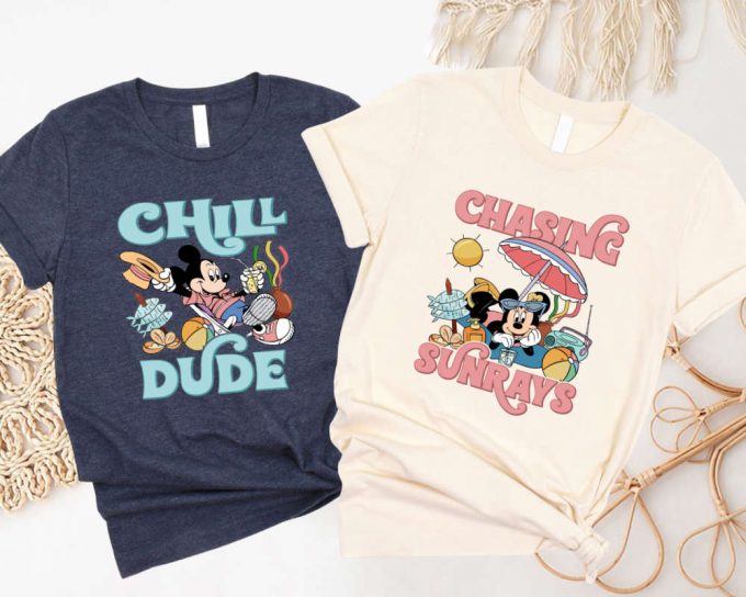 Chasing Sunrise T-Shirt: Minnie Mickey Beach Shirt For A Chill Dude Summer Trip 2