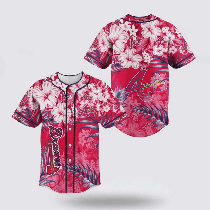 Mlb Atlanta Braves Baseball Jersey With Flower Design For Fans Jersey 2