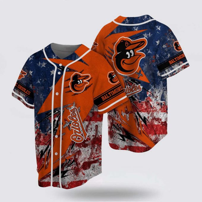 Mlb Baltimore Orioles Baseball Jersey With Us Flag Design For Fans Jersey 2