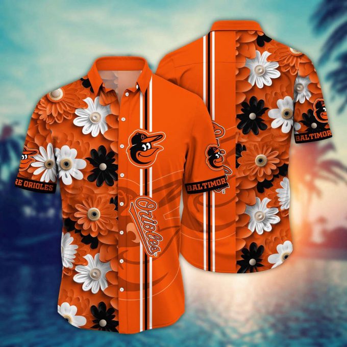 Mlb Baltimore Orioles Hawaiian Shirt Floral Finesse For Sports Fans 2