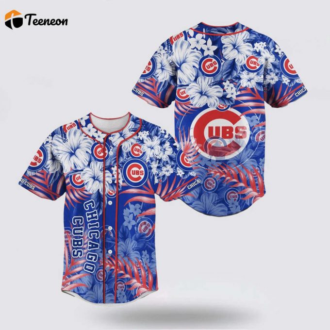 Mlb Chicago Cubs Baseball Jersey With Flower Design For Fans Jersey 1