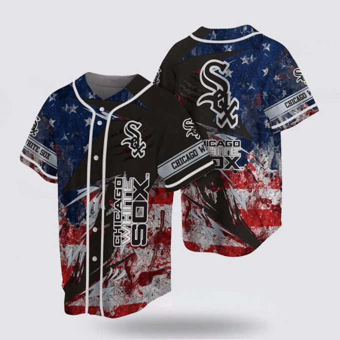 Mlb Chicago White Sox Baseball Jersey With Us Flag For Fans Jersey 2