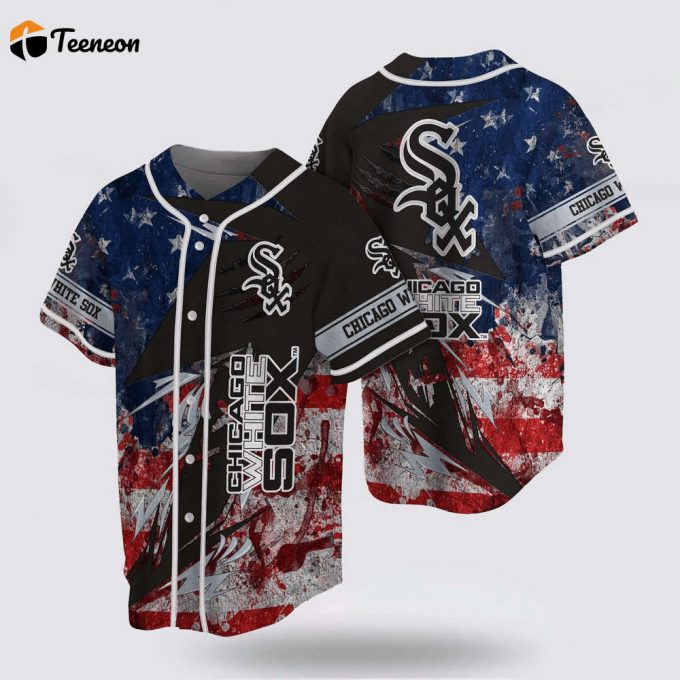 Mlb Chicago White Sox Baseball Jersey With Us Flag For Fans Jersey 1
