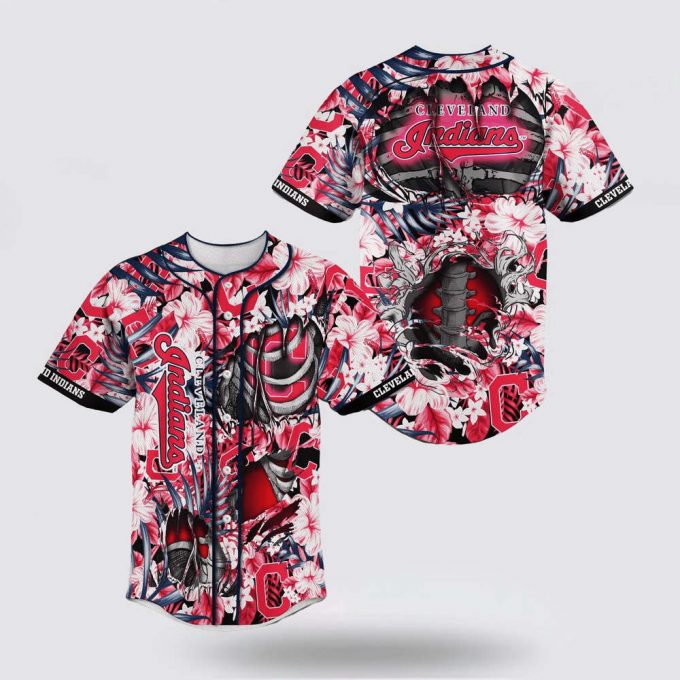 Mlb Cleveland Indians Baseball Jersey Skeleton For Fans Jersey 2