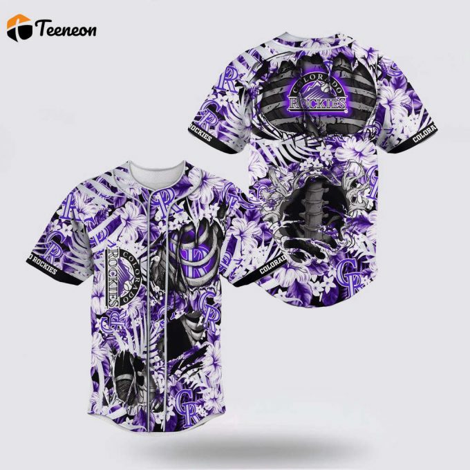 Mlb Colorado Rockies Baseball Jersey Skeleton For Fans Jersey 1