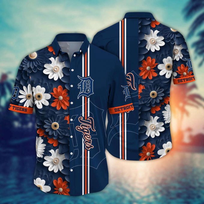 Mlb Detroit Tigers Hawaiian Shirt Floral Finesse For Sports Fans 2