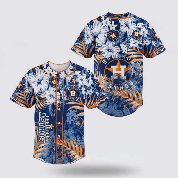 Mlb Houston Astros Baseball Jersey With Flower Pattern For Fans Jersey 2