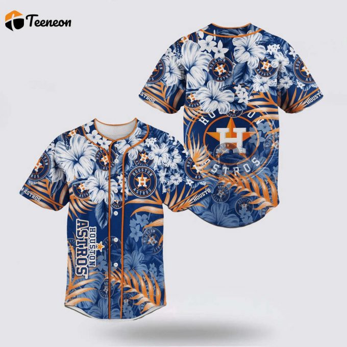Mlb Houston Astros Baseball Jersey With Flower Pattern For Fans Jersey 1