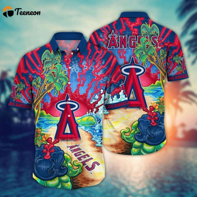 Mlb Los Angeles Angels Hawaiian Shirt Diamond Dreamscape For Sports Fans 1