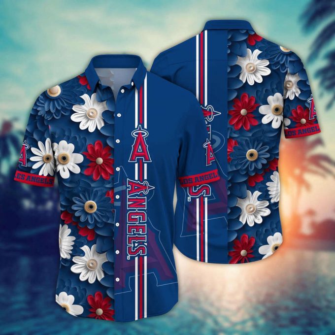 Mlb Los Angeles Angels Hawaiian Shirt Floral Finesse For Sports Fans 2