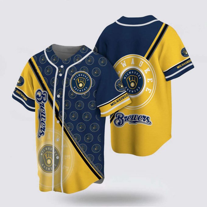 Mlb Milwaukee Brewers Baseball Jersey Simple Design For Fans Jersey 2