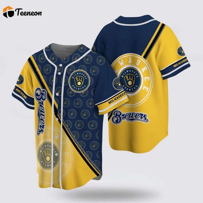 Mlb Milwaukee Brewers Baseball Jersey Simple Design For Fans Jersey 1