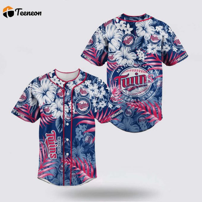 Mlb Minnesota Twins Baseball Jersey With Flower Design For Fans Jersey 1