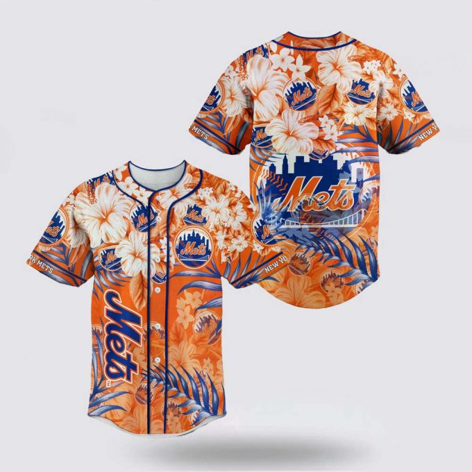 Mlb New York Mets Baseball Jersey Flower For Fans Jersey 2