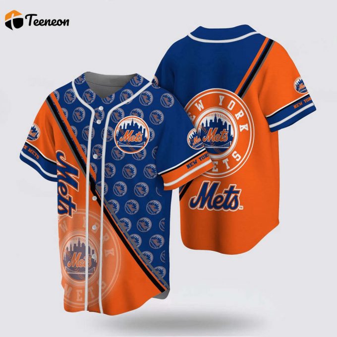 Mlb New York Mets Baseball Jersey Simple Design For Fans Jersey 1