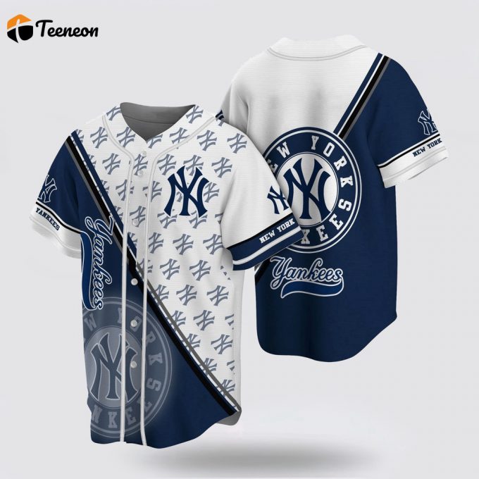 Mlb New York Yankees Baseball Jersey With Simple Design For Fans Jersey 1