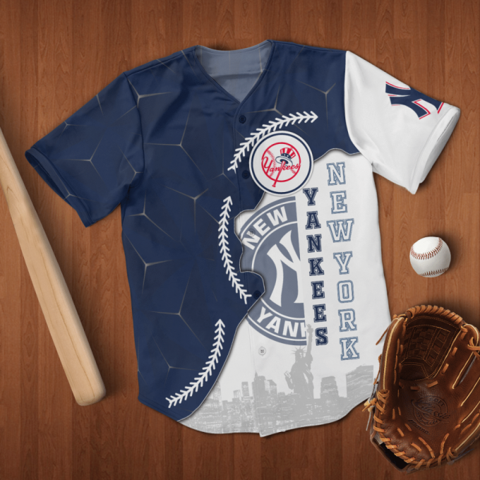 Mlb New York Yankees Lightning Abstract Baseball Jersey 4