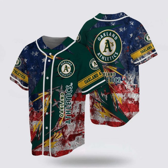 Mlb Oakland Athletics Baseball Jersey Us Flag For Fans Jersey 2