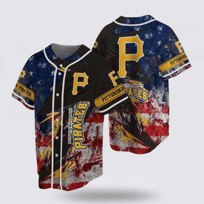 Mlb Pittsburgh Pirates Baseball Jersey Us Flag For Fans Jersey 2