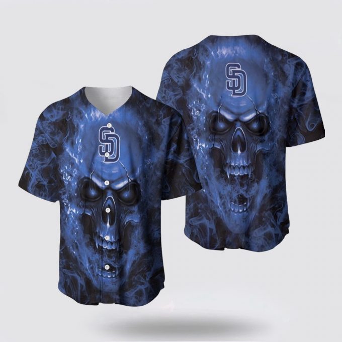 Mlb San Diego Padres Baseball Jersey Skull Adventure And Personality For Fans 2