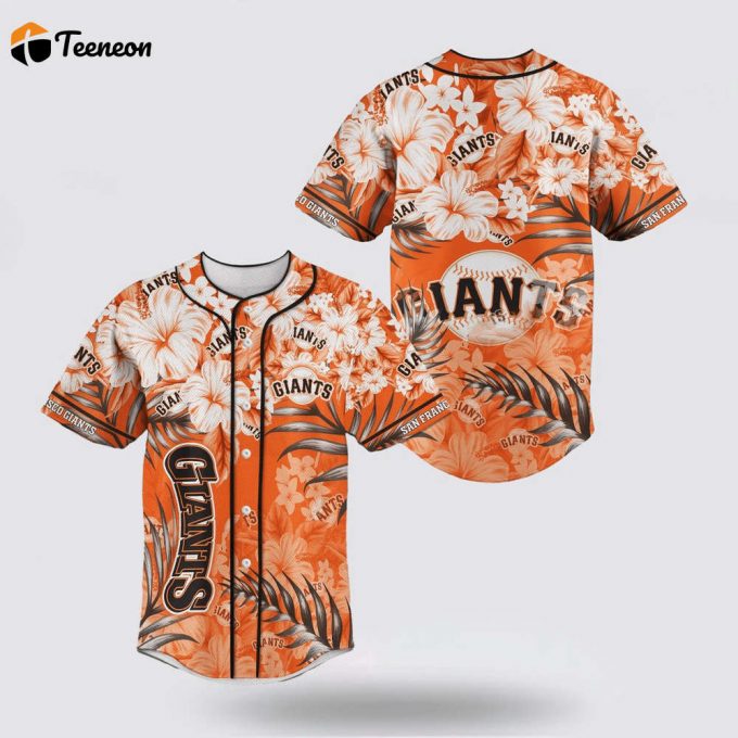 Mlb San Francisco Giants Baseball Jersey With Flower Design For Fans Jersey 1