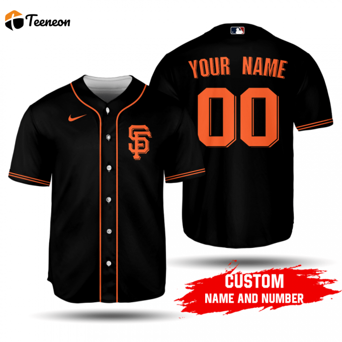 Mlb San Francisco Giants Custom Name Number Black Alternate Jersey 2020 Baseball Jersey Unisex Shirt 1