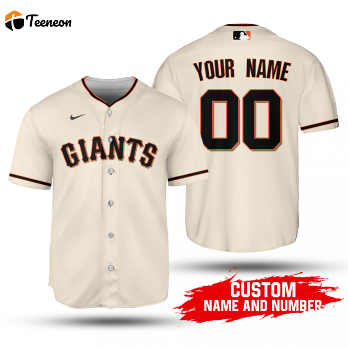 Mlb San Francisco Giants Custom Name Number Home Jersey 2020 Baseball Jersey Unisex Shirt 1