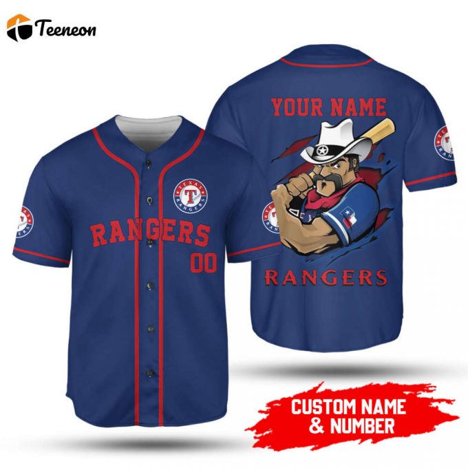 Mlb Texas Rangers Custom Name Number Baseball Jersey V6 Unisex Shirt 1