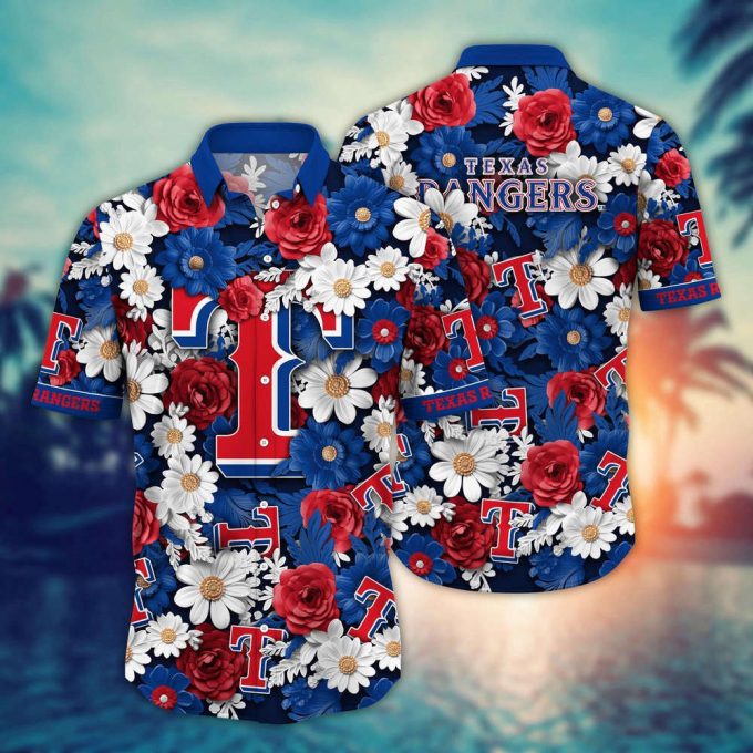 Mlb Texas Rangers Hawaiian Shirt Flower Floral Fusion Fashion For Fans 2