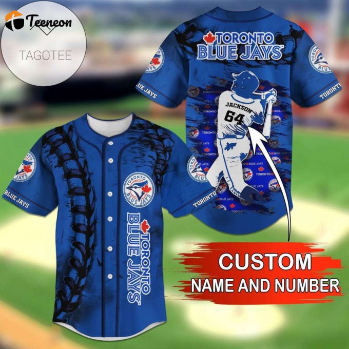 Mlb Toronto Blue Jays Custom Name Number Baseball Jersey Unisex Shirt 1