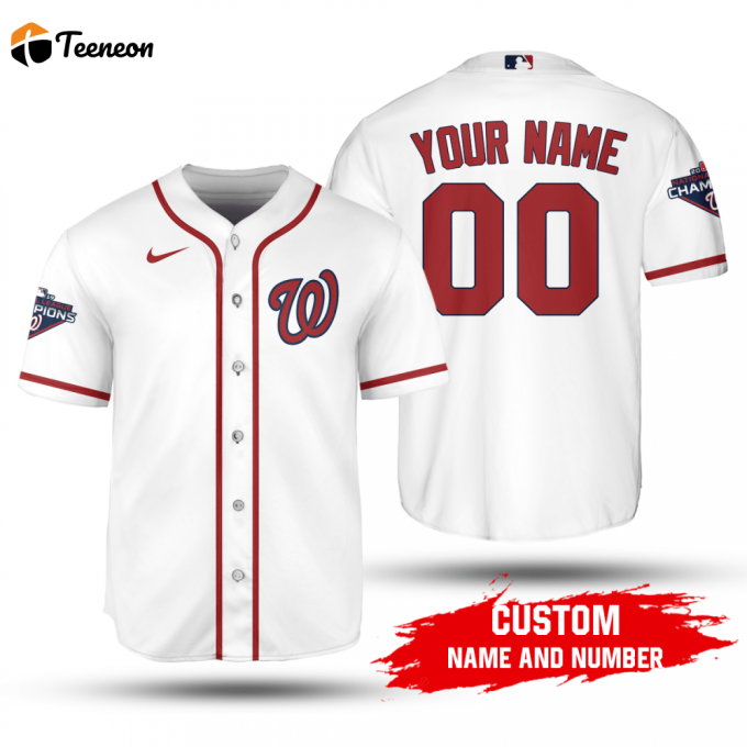 Mlb Washington Nationals Custom Name Number 2020 Home Jersey White Baseball Jersey Unisex Shirt 1