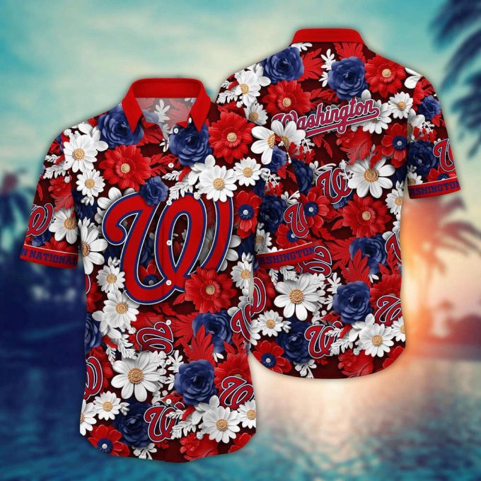 Mlb Washington Nationals Hawaiian Shirt Flower Floral Fusion Fashion For Fans 2
