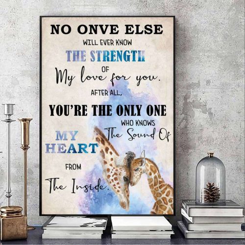 Mom And Child Giraffe No One Else Will Ever Know The Strength Poster for Home Decor Gift for Home Decor Gift