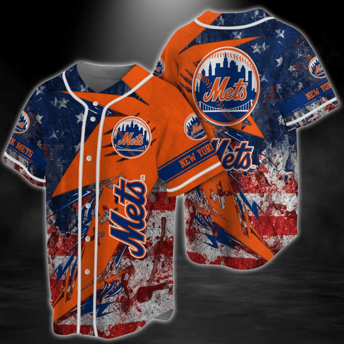 New York Mets Mlb Baseball Jersey Shirt Us Flag 2