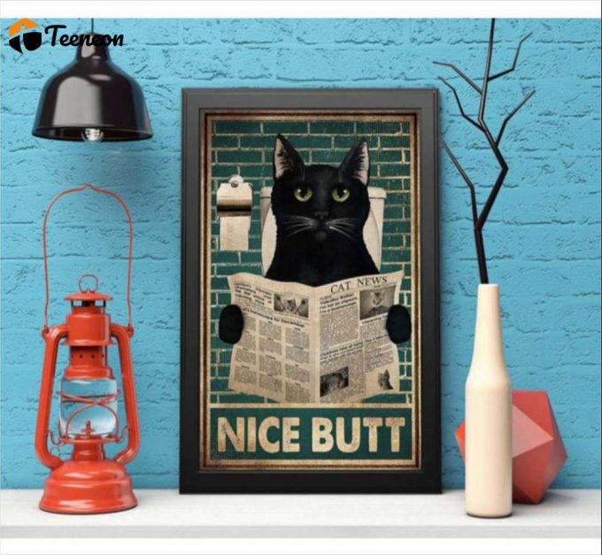 Nice Butt Cat Reading Poster For Home Decor Gift For Home Decor Gift 1