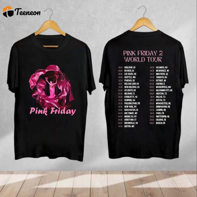 Shop Nicki Minaj 2024 Tour Pink Friday 2 Shirt - Official Merch 1