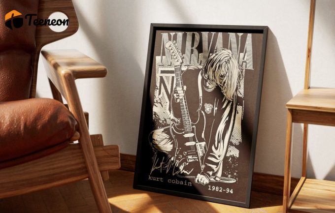 Nirvana Poster For Home Decor Gift, Kurt Cobain Poster For Home Decor Gift, Rock Poster For Home Decor Gift Nirvana Concert Poster For Home Decor Gift 1