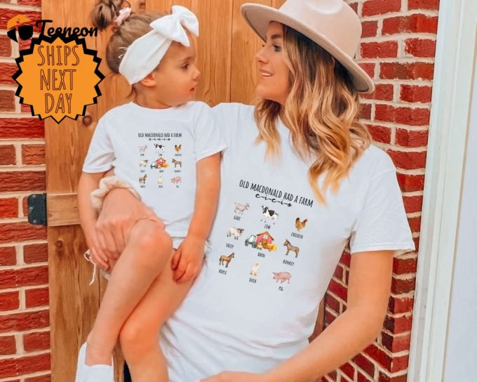 Old Macdonald Had A Farm Shirt,Farm Animals Shirt,Farmer Gift Shirt,Farm Life Tee,Animal Lovers Toddler Tee,Old Mcdonald Had A Farm Kids Tee 1