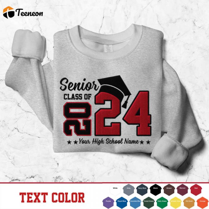 Friends Class Of 2024 Seniors Sweatshirt - Graduation Gift For Graduates Embroidered And Matching 1
