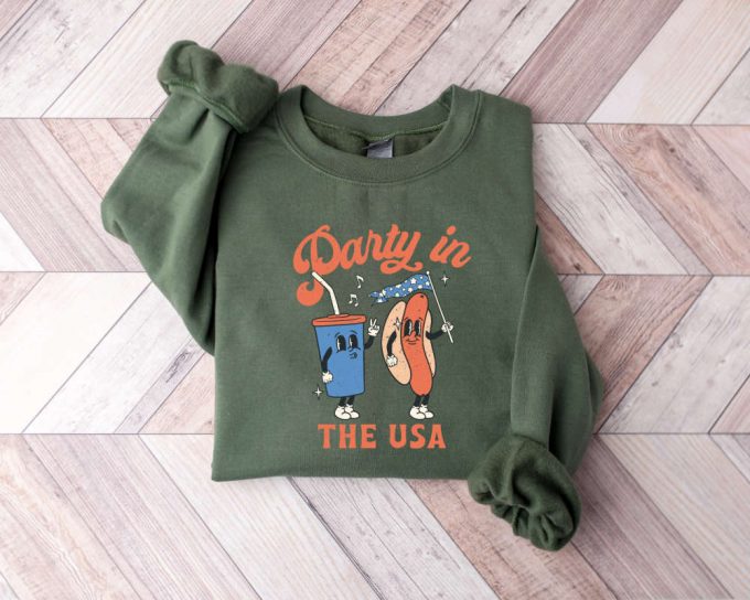 Party In The Usa Sweatshirt, Gift For 4Th Of July Crew, 4Th Of July Party Sweater, The Land Of The Free Sweater, Independence Day Sweater 2