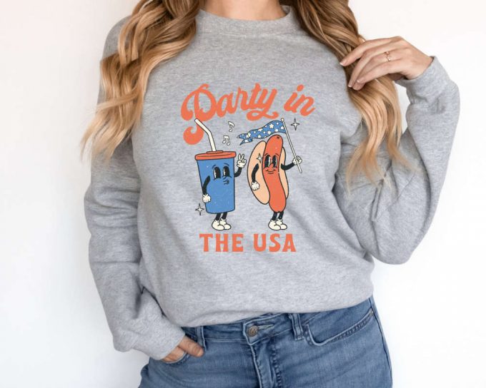 Party In The Usa Sweatshirt, Gift For 4Th Of July Crew, 4Th Of July Party Sweater, The Land Of The Free Sweater, Independence Day Sweater 3