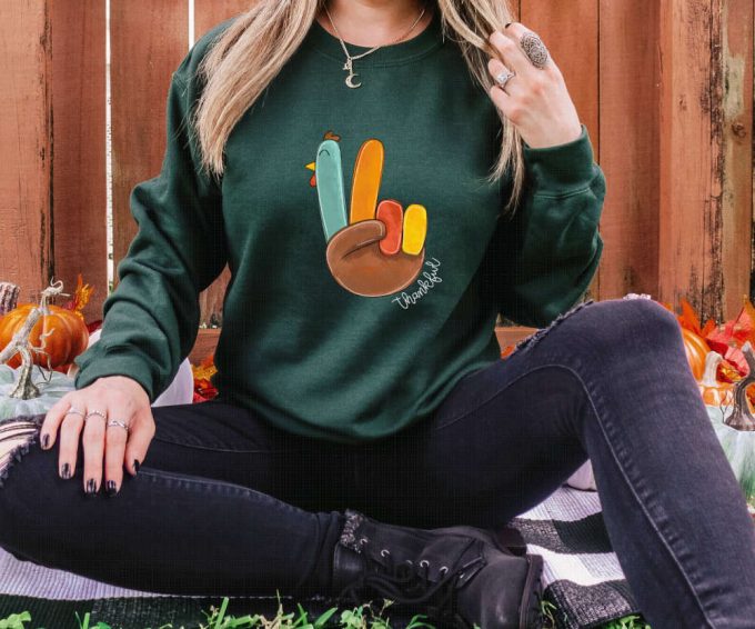 Peace Sign Turkey: Retro Thanksgiving Shirt Hello Thanksgiving Sweatshirt Perfect Gift For Happy Thanksgiving 2