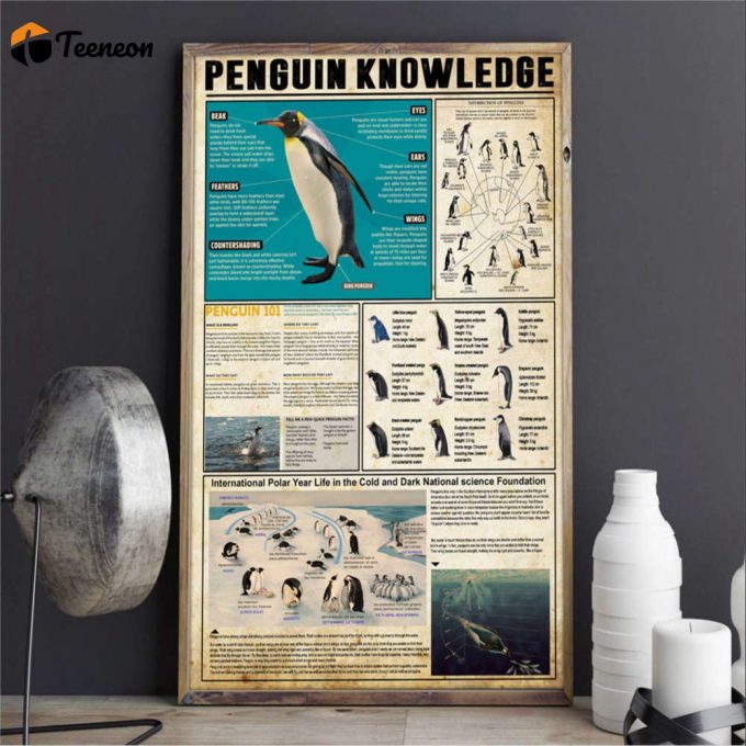 Penguin Peguin Knowledge Animal Poster For Home Decor Gift For Home Decor Gift 1