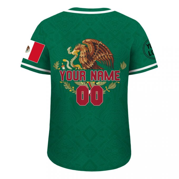 Custom Mexico Baseball Jersey With Personalization - Mexican Eagle Design For Men Women Youth &Amp; Kids Game Day Outfit For Baseball Fans! 3